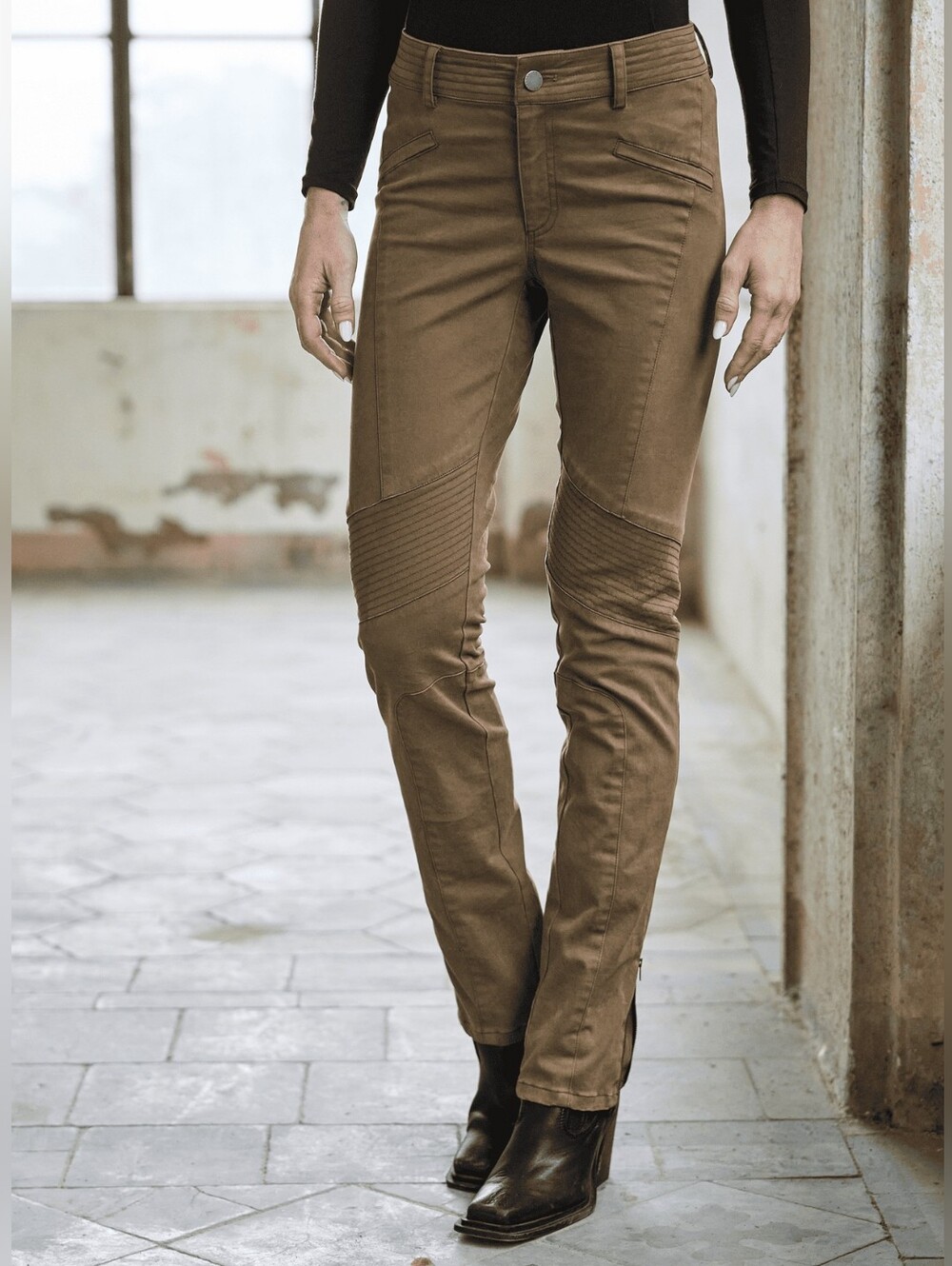 Peruvian Connection Motorcycle Pants Twill Tobacco Taupe Sz 4